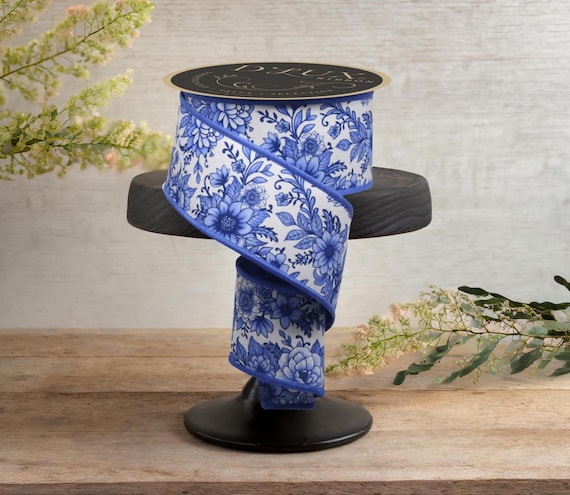 2.5in Chinoiserie Fused Ribbon: Blue (10 Yards) - Etsy Canada