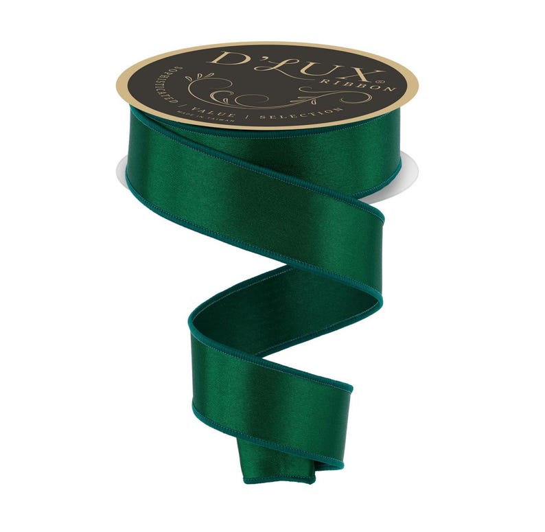 1.5in Satin Fused Ribbon: Emerald Green (10 Yards) - Etsy