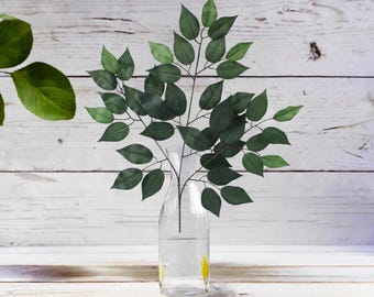 23in Silk Ficus Spray: Green (Set of 12)