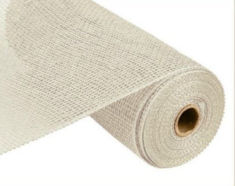 10in Poly Burlap Mesh: Cream