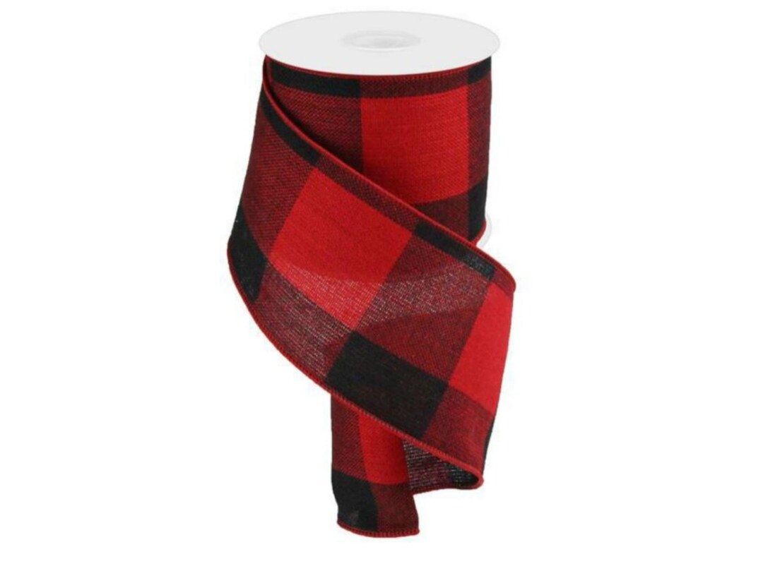 4in Large Plaid Checks Red & Black 10 Yards Etsy