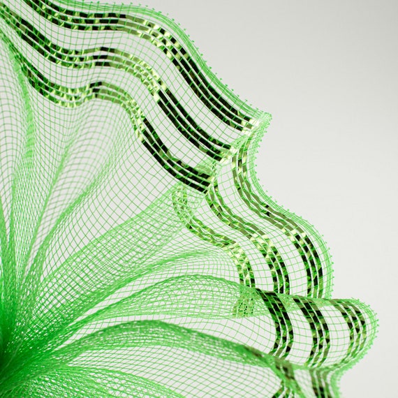 10in Border Stripe Metallic Mesh: Lime Green (10 Yards) - Etsy