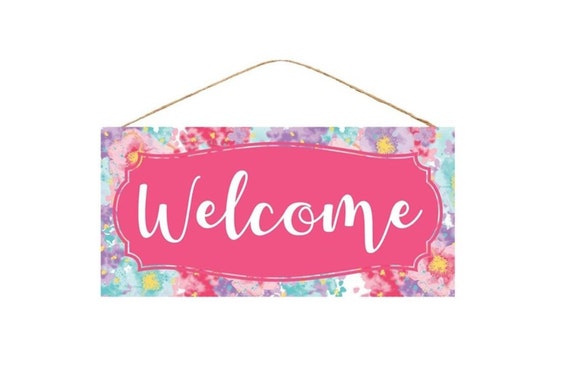 12 Wooden Sign: Floral Welcome Sign - Etsy