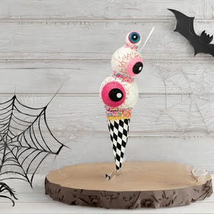 33 cm Harlekin-Halloween-Eistüte: Augäpfel