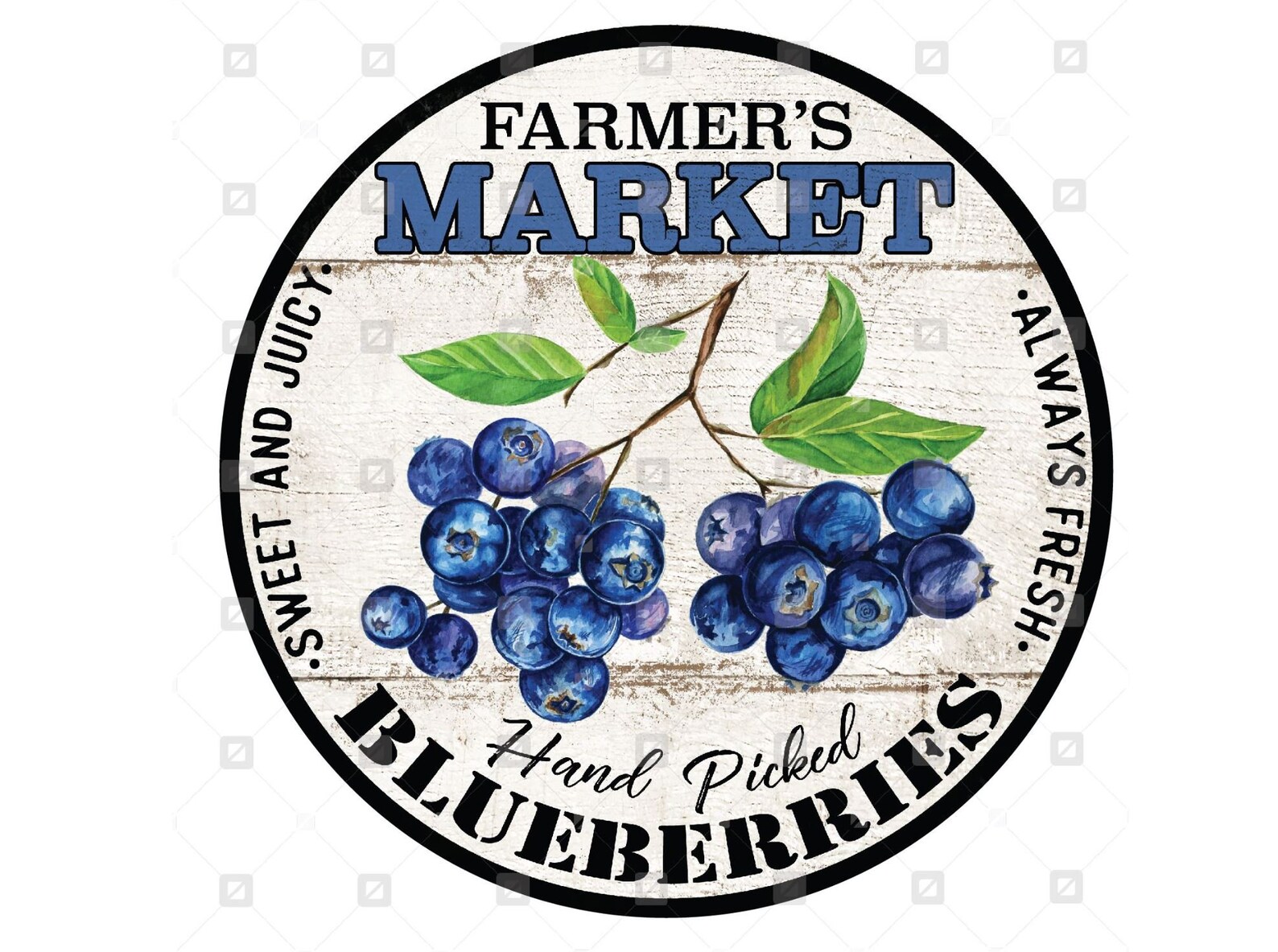 Farmer's Market Blueberries Sign Wreath Enhancement Etsy