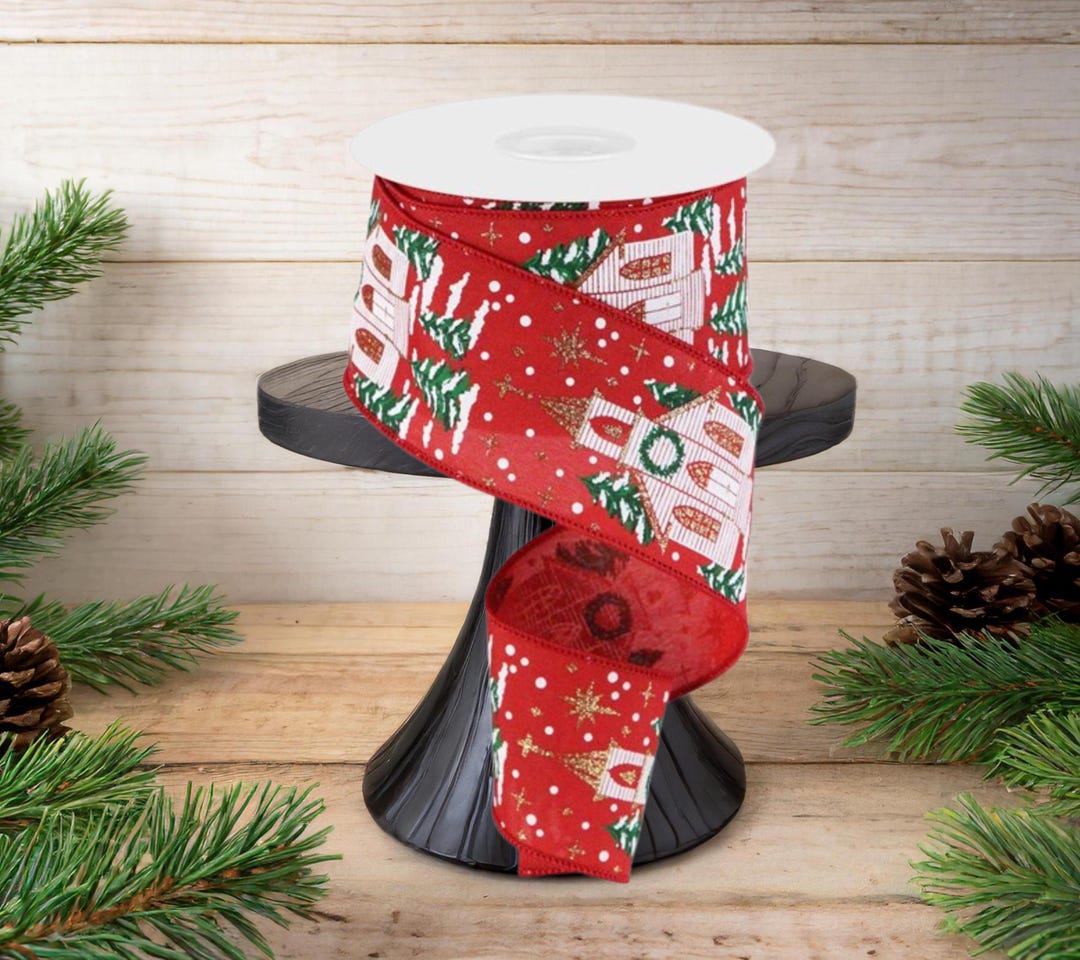 2.5in Winter Church Ribbon: Cranberry Red (10 Yards) - Etsy