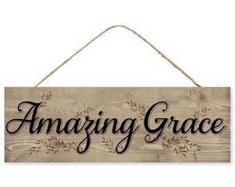 15in Wooden Sign: Amazing Grace