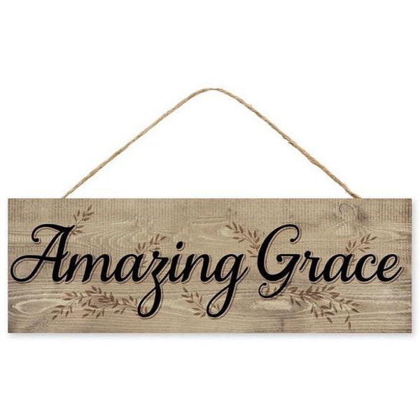 15in Wooden Sign: Amazing Grace