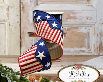 4in American Flag Ribbon: Patriotic (5 Yards)