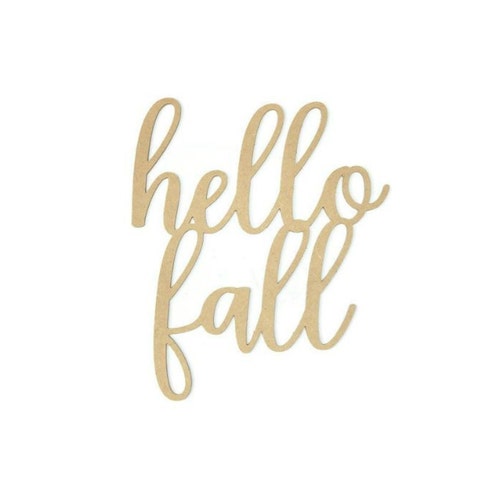 Wooden Hello Fall Unfinished Wood Words DIY Door Hanger - Etsy
