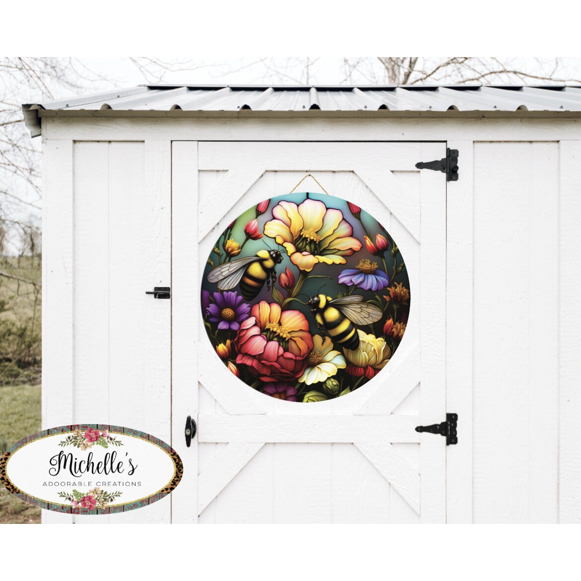 Colorful Bumble Bee Round Sign - Etsy