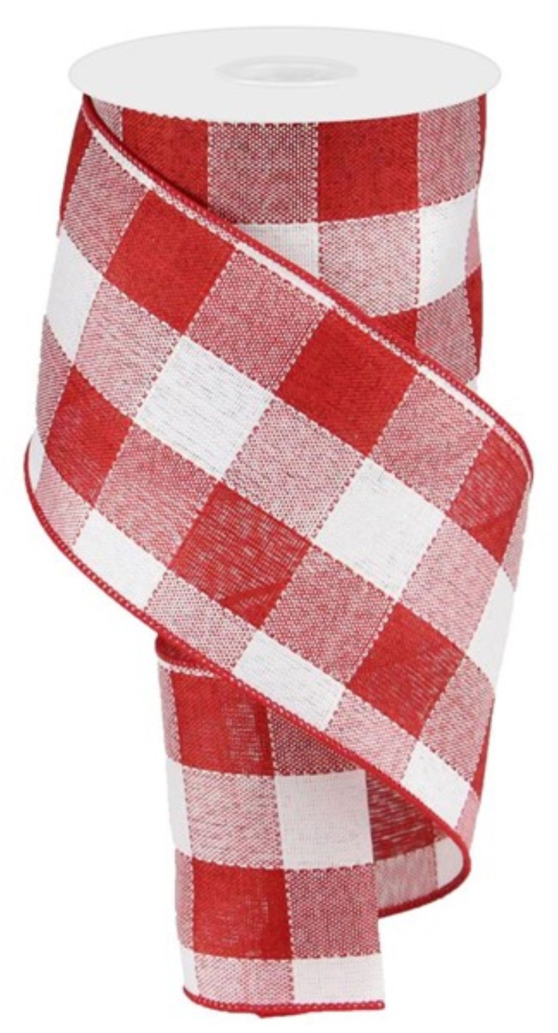 4 Woven Check Ribbon Red & White 10 Yards Etsy