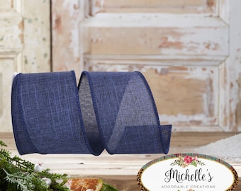 2.5in Everyday Linen Ribbon: Denim Blue (10 Yards)