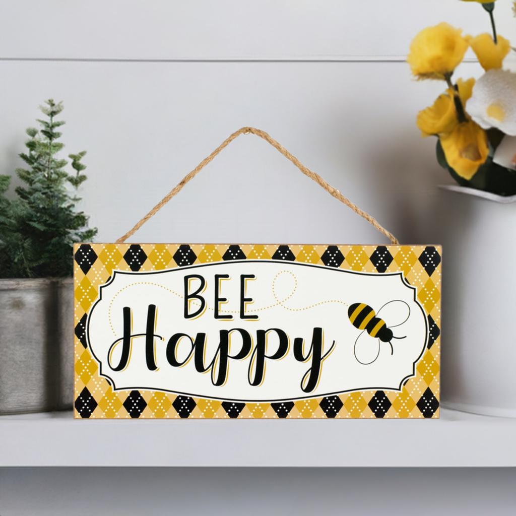 12in Wood Sign: Bee Happy - Etsy Denmark