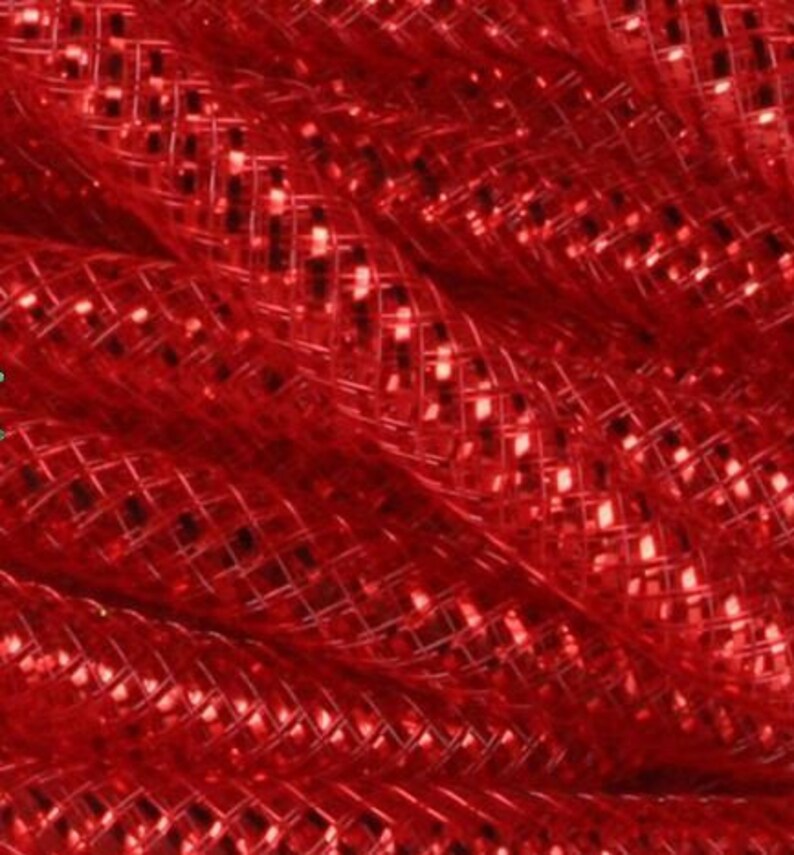 Deco Flex Tubing Ribbon Metallic Red 8mm x 30 Yards