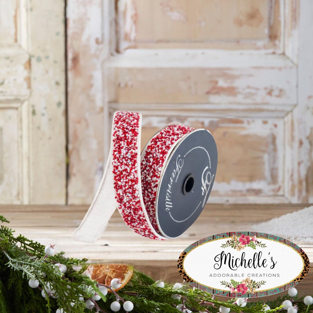 Sprinkle Ribon 1.5in Peppermint Multi Sprinkles Ribbon: Red/white (10 Yards) - Etsy
