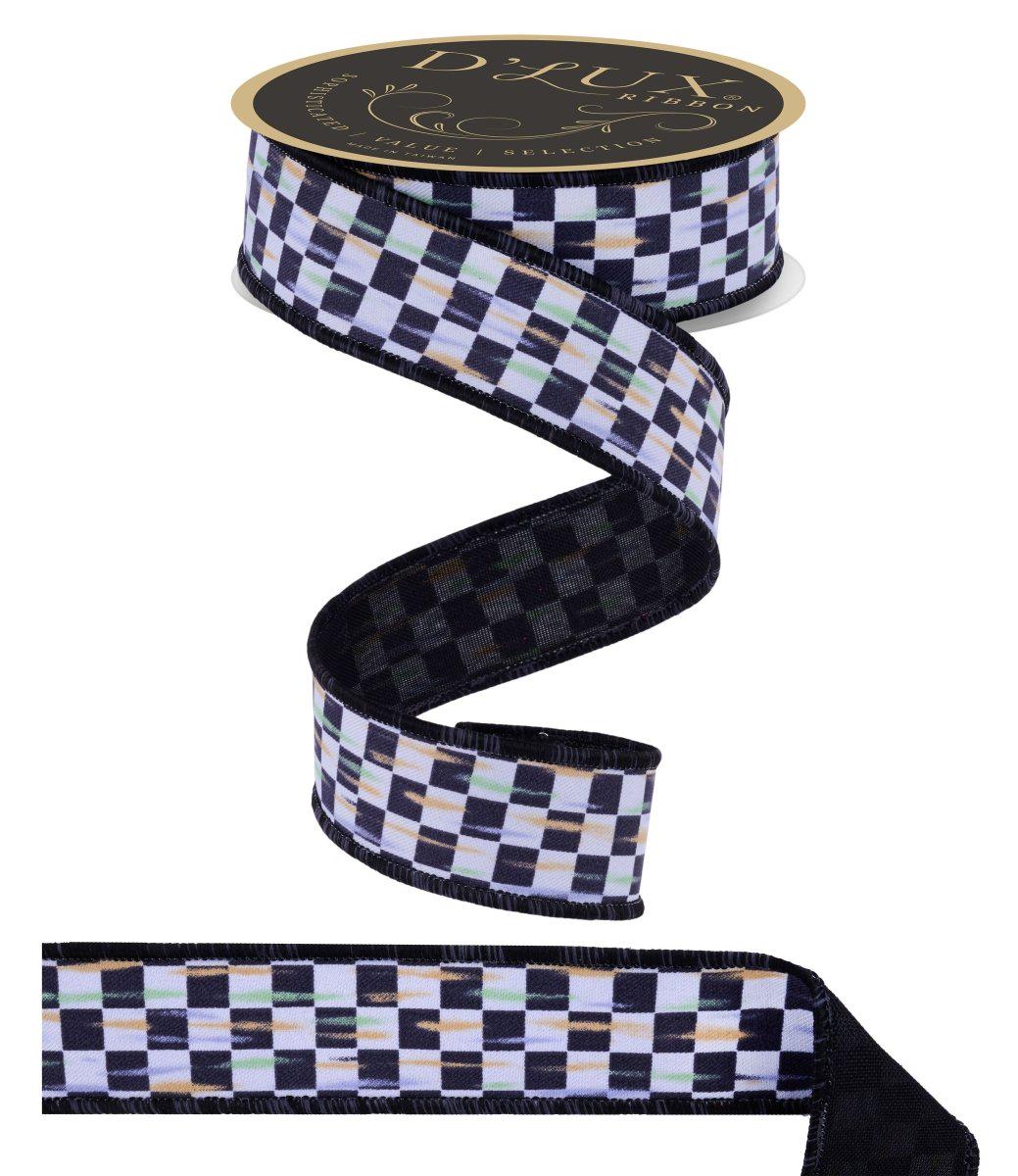 1.5in Mini Antique Checked Ribbon: Black (10 Yards) - Etsy