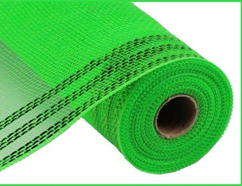 10in Border Stripe Metallic Mesh: Lime Green (10 Yards) - Etsy