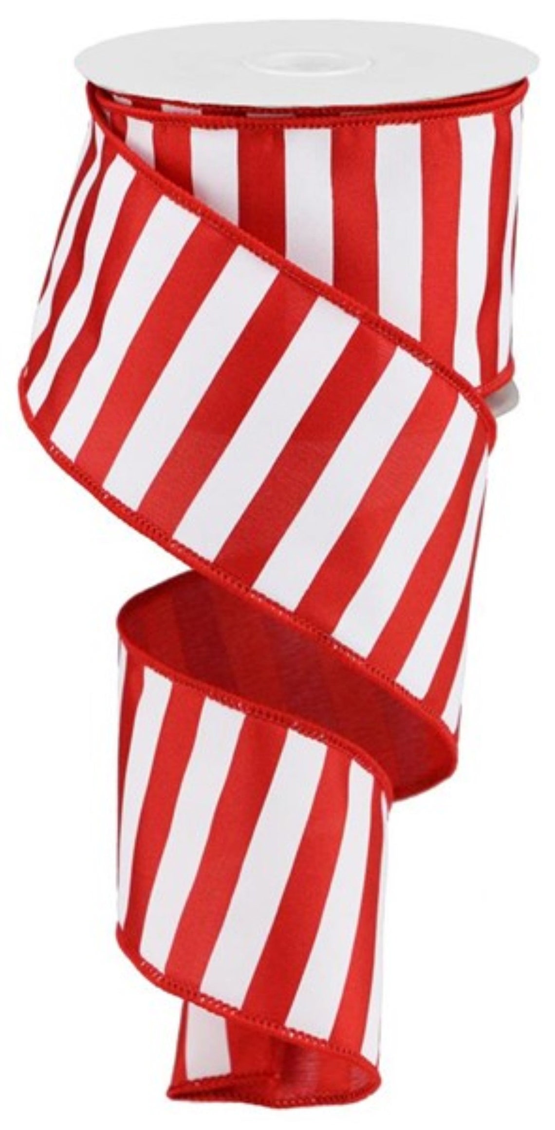 2.5 Medium Horizontal Stripe Ribbon: Red & White 10 | Etsy