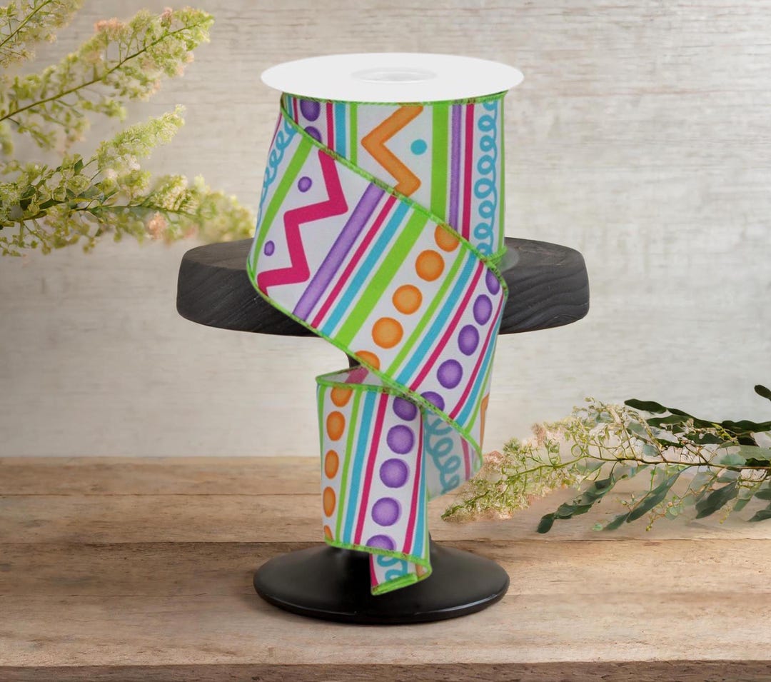 Trival Ribbon 2.5in Tribal Stripes Ribbon: White (10 Yards) - Etsy