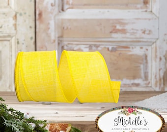 2.5in Everyday Linen Ribbon: Yellow (10 Yards)