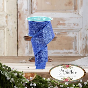 2.5in Laser Glitter Ribbon: Royal Blue (10 Yards)