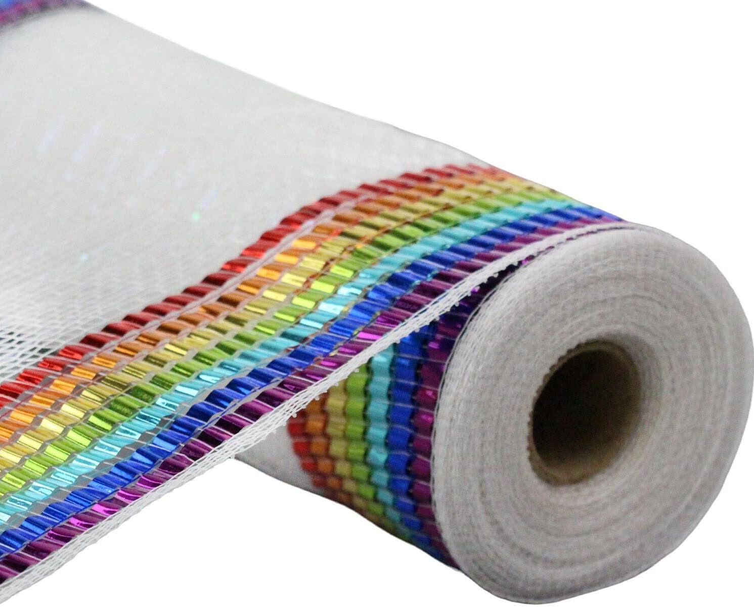 Bordered Mesh 10in Metallic Foil Border Mesh: Rainbow (10 Yards) - Etsy