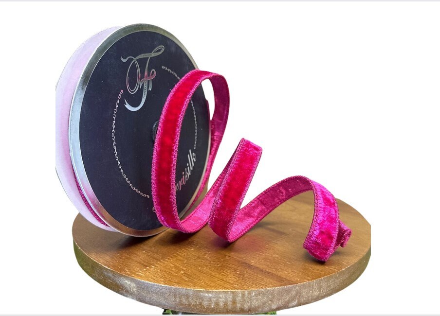 2.5 Hot Pink Velvet Ribbon – Peace of Mind Designs