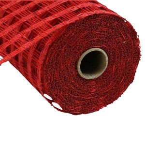 10in Poly Burlap Check Mesh: Red