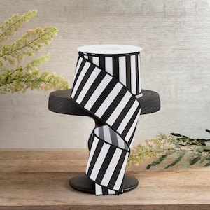 2.5in Medium Horizontal Stripe Ribbon: Black (10 Yard)