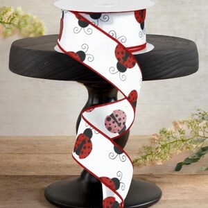 1.5in White Satin Ladybug Ribbon (10 Yards) - Etsy