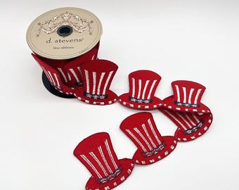 3.5in Felt Embroidery American Top Hat Garland (5 Yards)