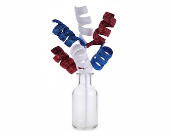 14in Glitter Curl Pick: Patriotic