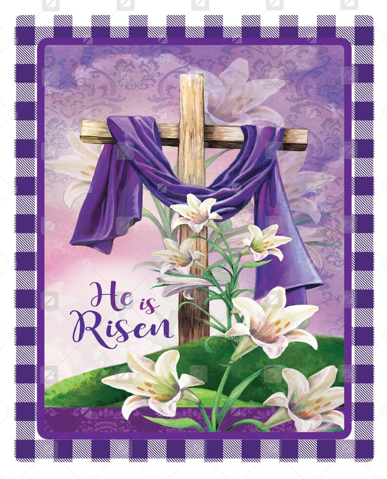 He Is Risen Easter Lily Cross Sign Wreath Enhancement Etsy He is risen easter lily cross sign wreath enhancement etsy