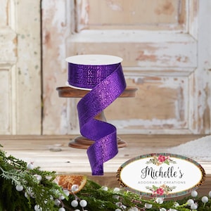 1.5in Metallic Lame Ribbon: Purple (10 Yards)