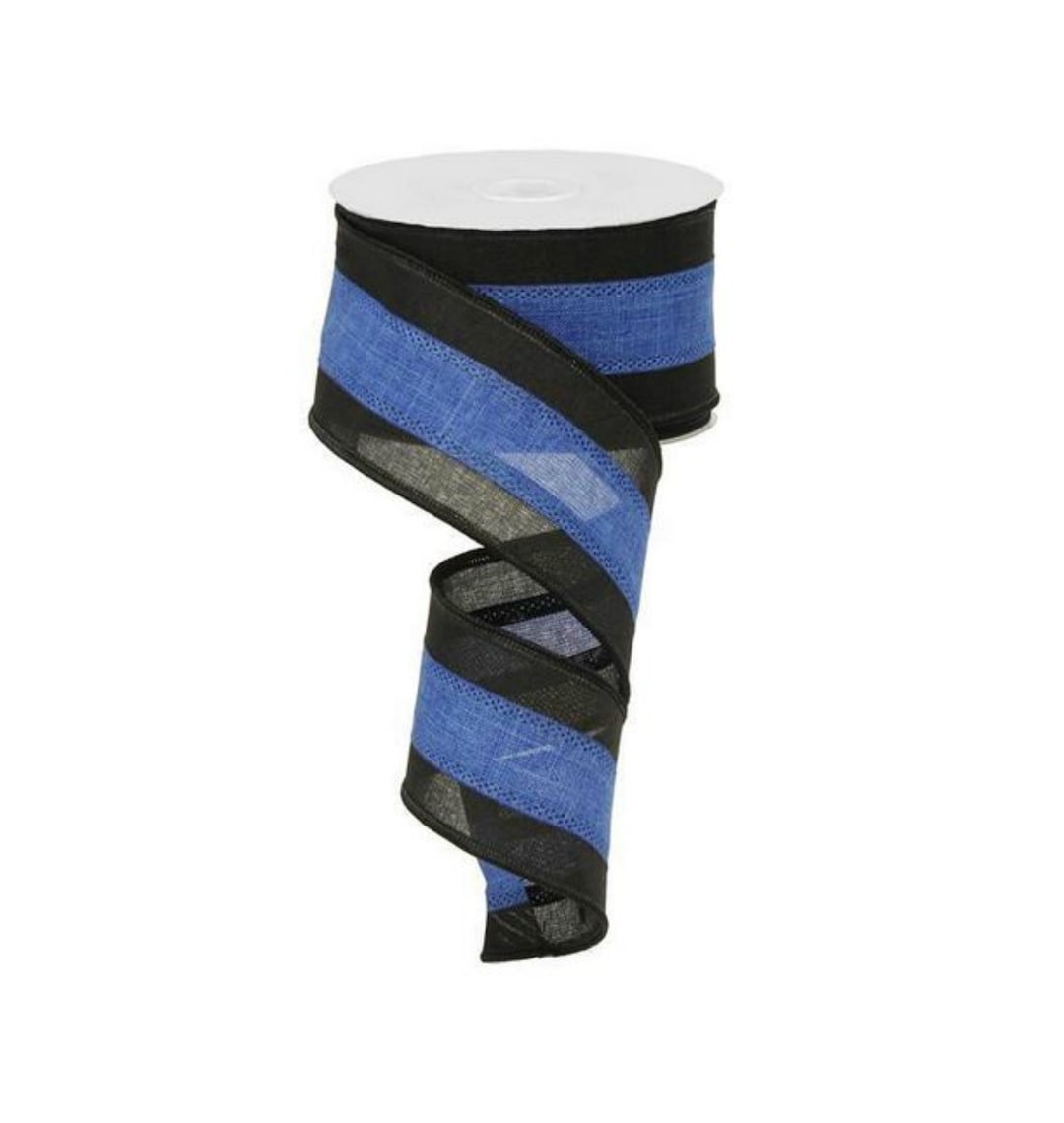 2.5in Police Support Ribbon: Black & Blue 10 Yards - Etsy