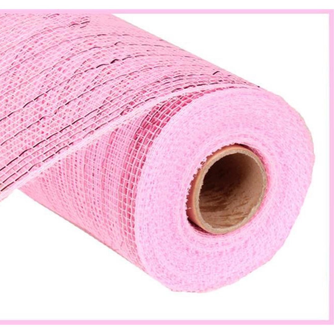 10in Poly Deco Mesh Ribbon: Pink Metallic (10 Yards) - Etsy