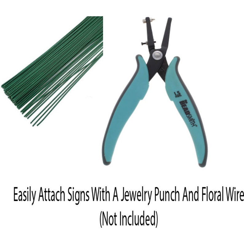 May include: A bundle of green floral wire and a turquoise blue jewelry punch with a 1.5mm hole size. The punch is labeled "Beadsmith".