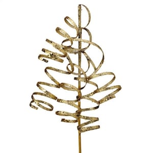 26in Glitter Curly Spray: Gold