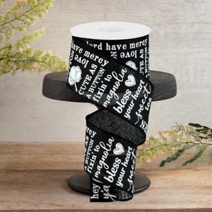2.5in Southern Charm Royal Ribbon: Black & White (10 Yards)