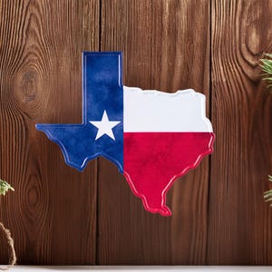 12in Metal Embossed Hanger: Texas Flag