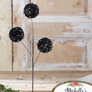 66 cm Sequin Ball Spray : Schwarz