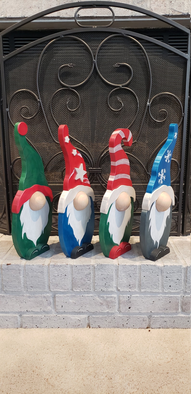 Hand Crafted Painted Wood Gnome Etsy