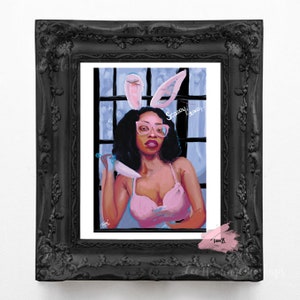Black Girl Wall Art, Spooky Black Girl, Halloween Themed Art Print, Horror Movie Poster, Black Final Girl, Black Scary Movie Poster