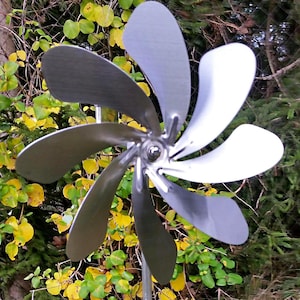 Molino de viento de jardín de acero inoxidable, giratorio cinético