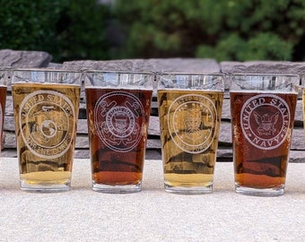 Military Seal Etched Glass