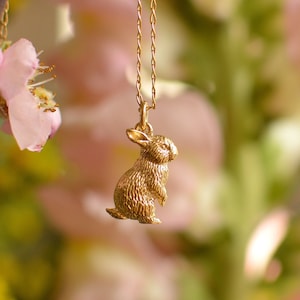 9ct Solid Gold Standing Rabbit Pendant