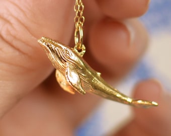 Whale Pendant - Handmade in Silver/Gold-Plated