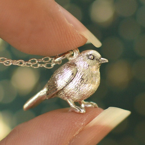 Handmade Silver/gold/solid 9ct Gold Robin Pendant and Chain Etsy UK