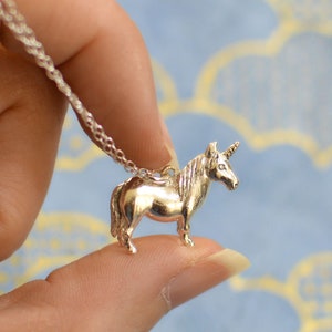 Handmade Silver/Gold Unicorn Pendant and Chain